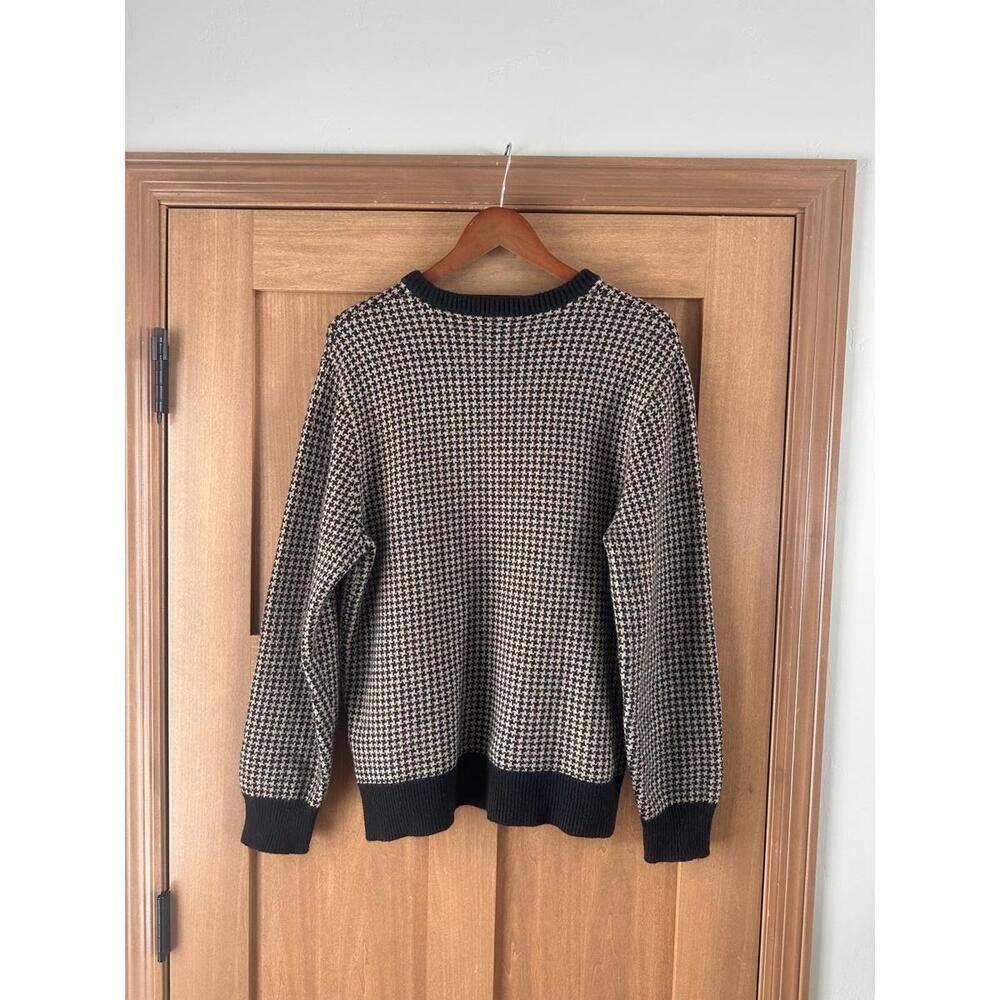 J.Crew Lambswool-blend Houndstooth Crewneck Sweater Brown/Black Men’s sz Medium - Picture 6 of 12